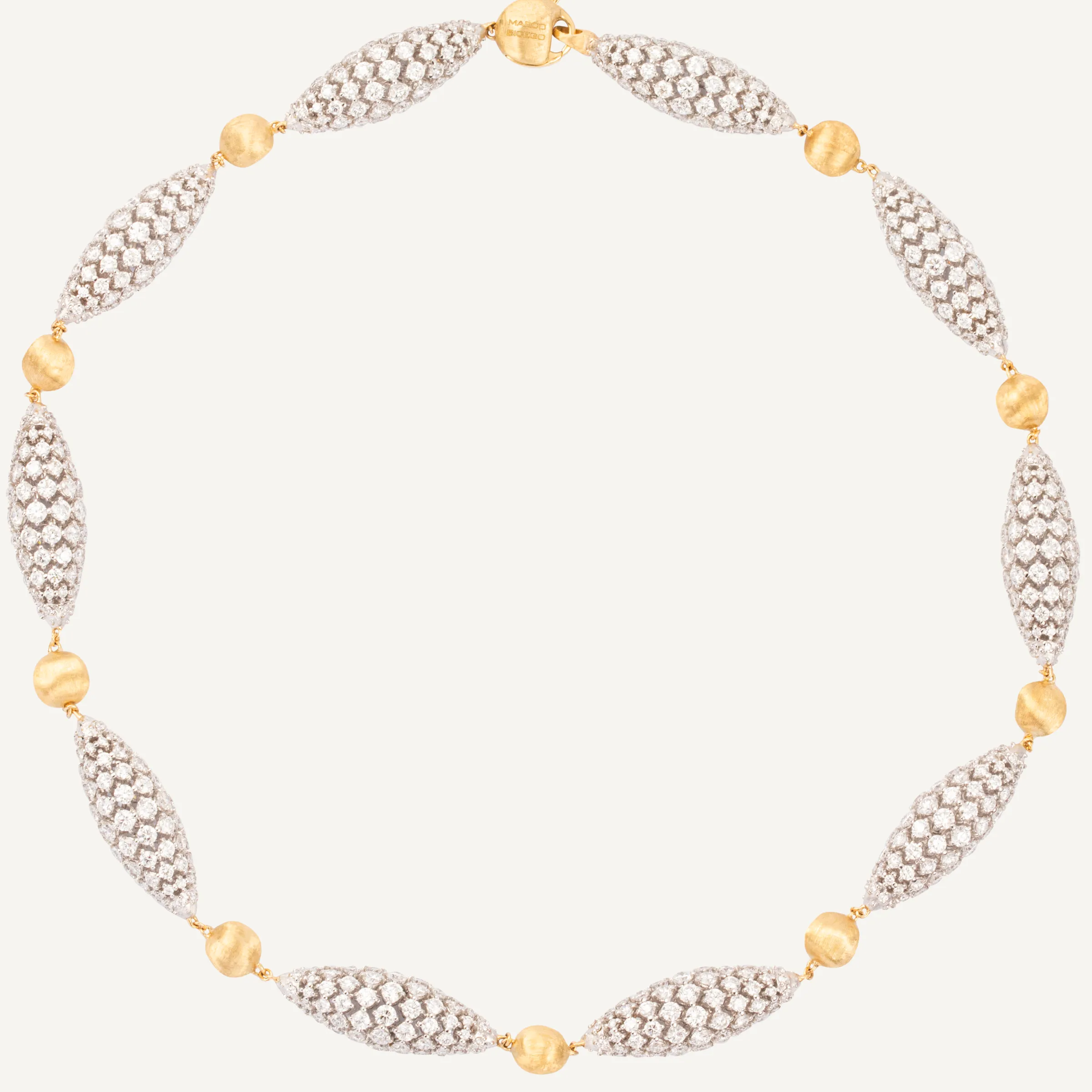 Necklaces-Marco Bicego 18K Yellow Gold Round Necklace With Diamond Elements Yellowgold