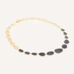 Necklaces-Marco Bicego 18K Yellow Gold Sapphire Pavé Graduated Collar Necklace Yellowgold