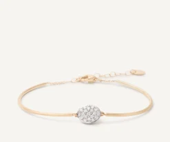 Bracelets-Marco Bicego 18K Yellow Gold Semi-Rigid Bracelet With Diamonds Yellowgold
