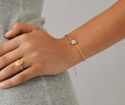 Bracelets-Marco Bicego 18K Yellow Gold Semi-Rigid Bracelet With Diamonds Yellowgold
