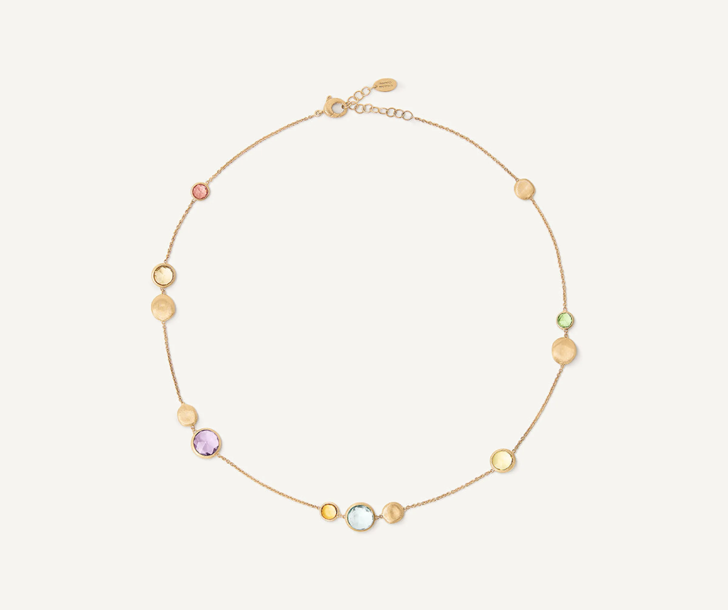 Necklaces-Marco Bicego 18K Yellow Gold Short Mixed Gemstone Necklace Yellowgold