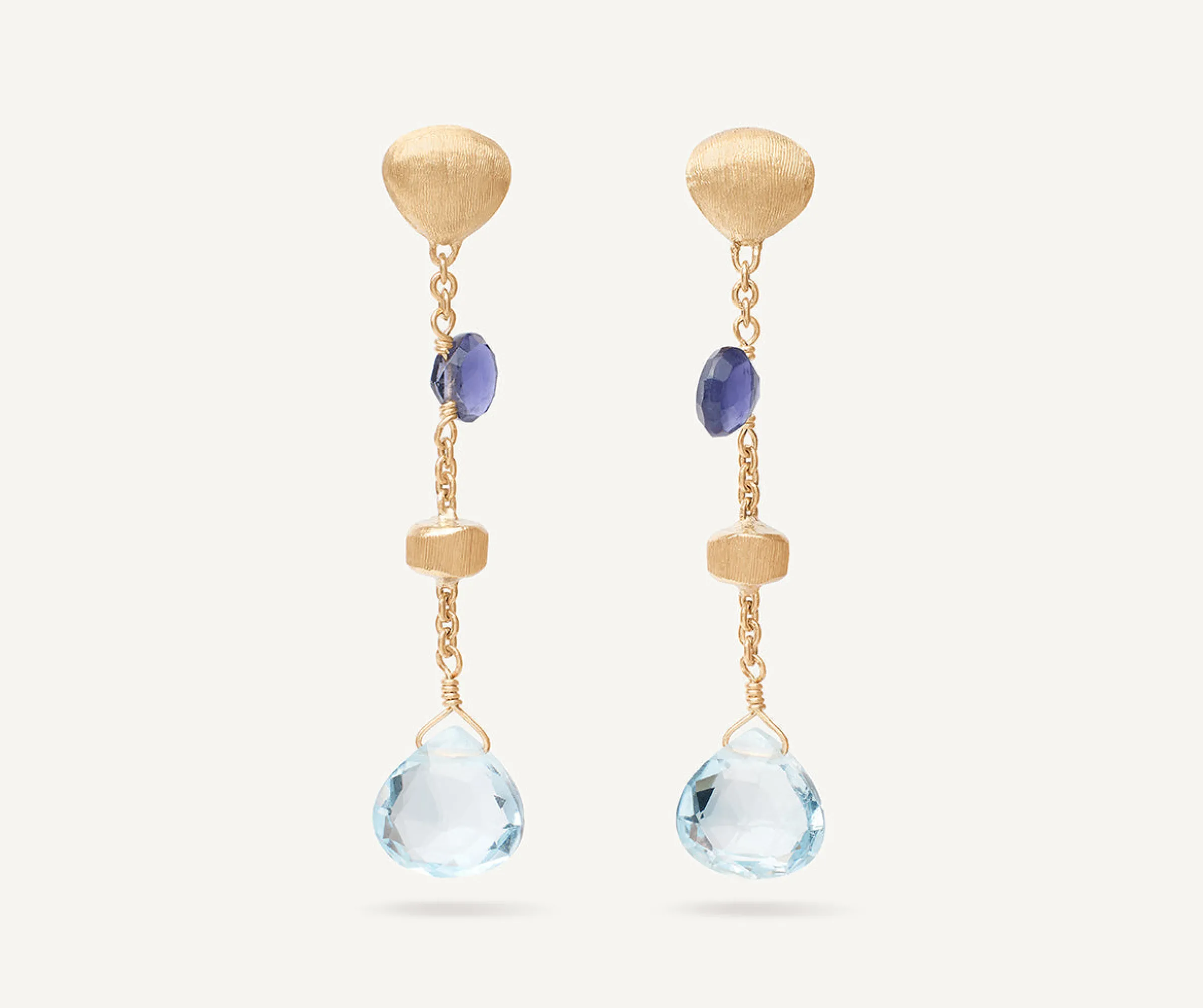 Earrings-Marco Bicego 18K Yellow Gold Single-Strand Topaz u0026 Iolite Earrings Yellowgold