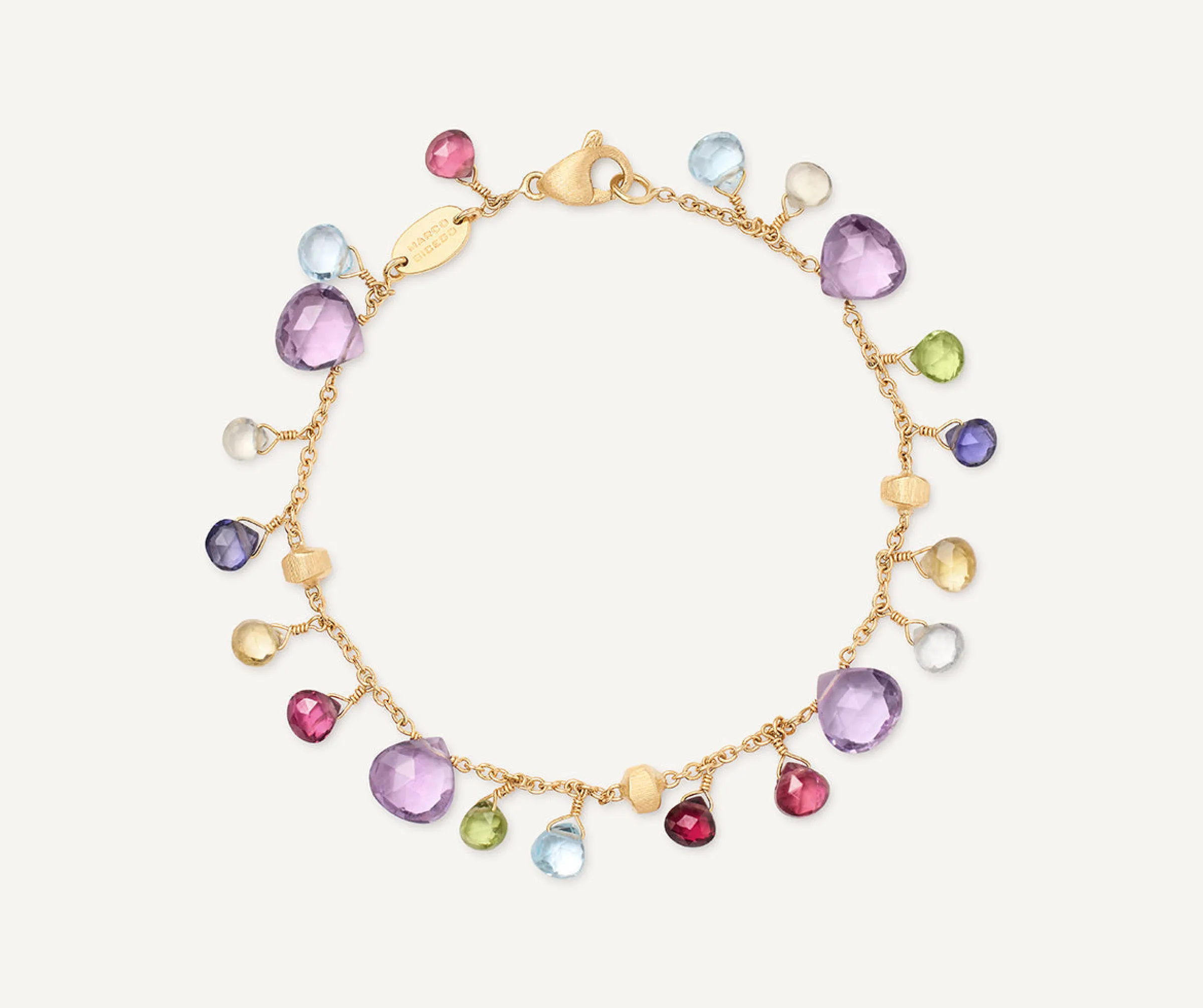 Bracelets-Marco Bicego 18K Yellow Gold Single-Strand Gemstone Bracelet, Amethyst Accents Yellowgold