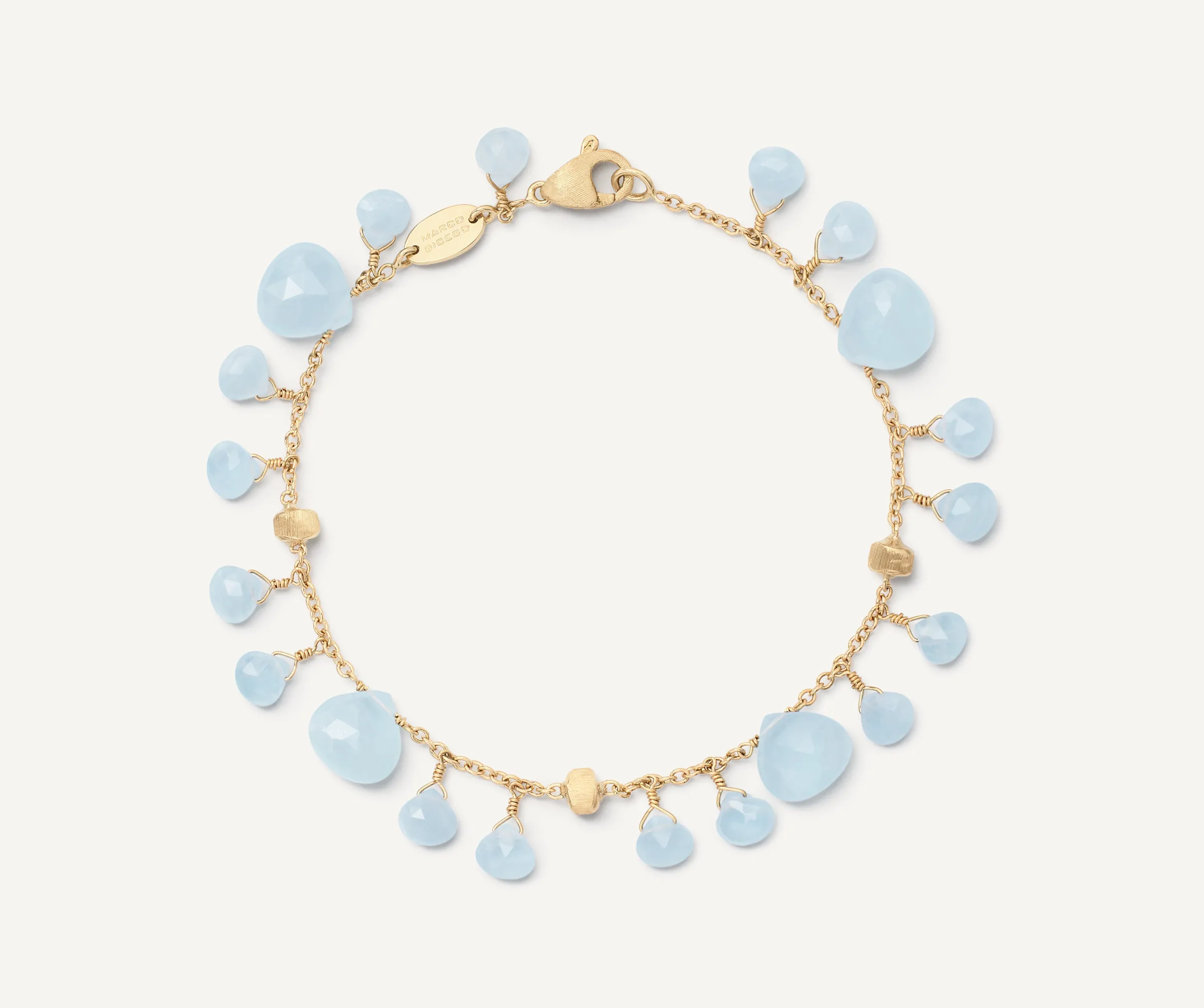 Bracelets-Marco Bicego 18K Yellow Gold Single-Strand Aquamarine Bracelet Yellowgold