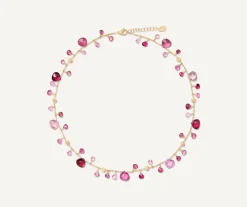 Necklaces-Marco Bicego 18K Yellow Gold Single-Strand Pink Tourmalines Necklace Yellowgold