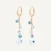 Earrings-Marco Bicego 18K Yellow Gold Single-Strand Topaz Earrings and Diamond Accent Yellowgold