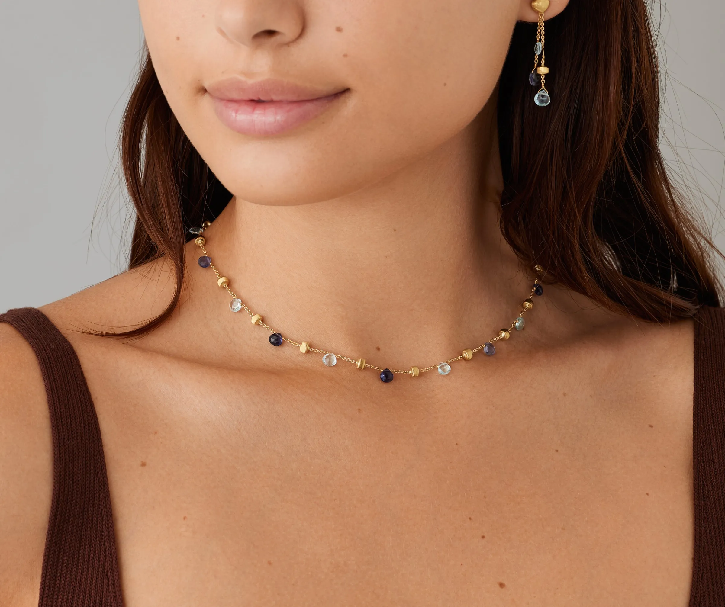 Necklaces-Marco Bicego 18K Yellow Gold Single-Strand Topaz u0026 Iolite Necklace Yellowgold