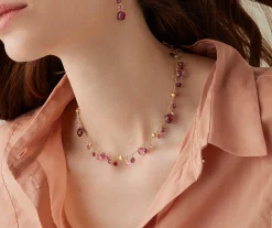 Necklaces-Marco Bicego 18K Yellow Gold Single-Strand Pink Tourmalines Necklace Yellowgold