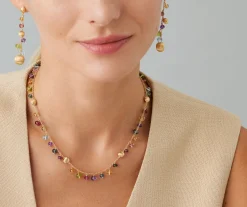 Necklaces-Marco Bicego 18K Yellow Gold Single-Strand Mixed Gemstone Necklace Yellowgold