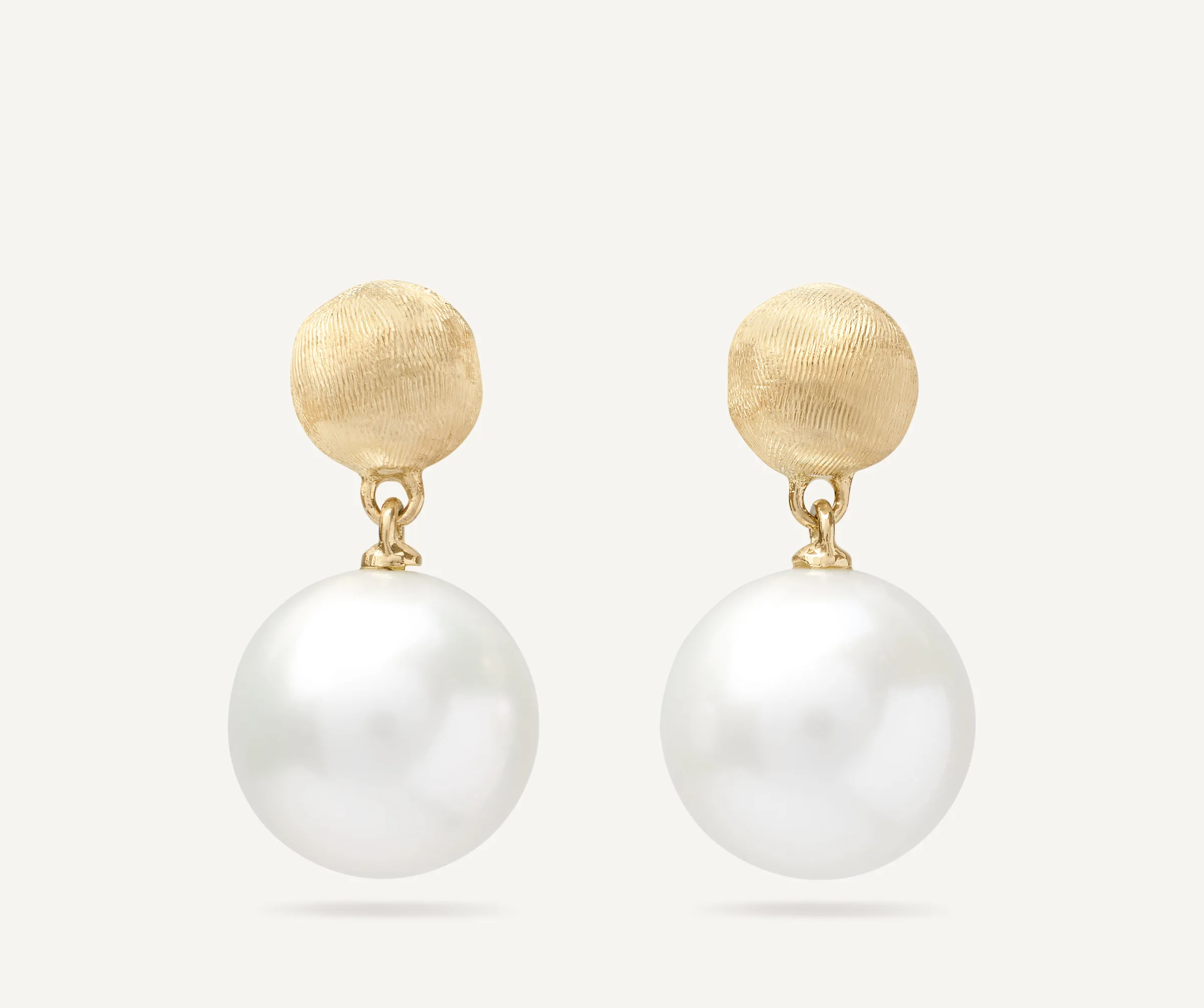 Earrings-Marco Bicego 18K Yellow Gold Small Pearl Drop Earrings Yellowgold