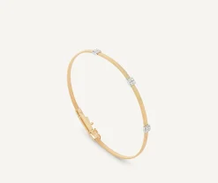 Bracelets-Marco Bicego 18K Yellow Gold Small Stackable Bracelet With Diamonds Yellowgold