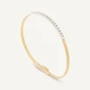 Bracelets-Marco Bicego 18K Yellow Gold Small Stackable Bracelet With Diamond Bar Yellowgold