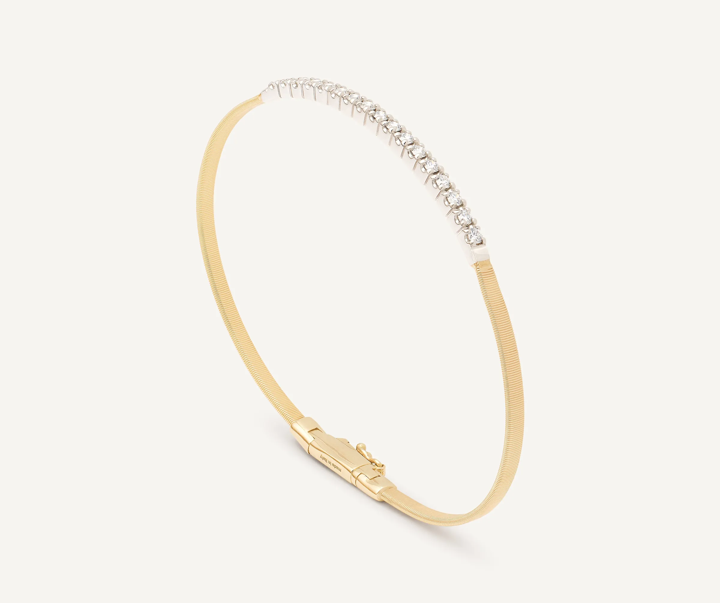 Bracelets-Marco Bicego 18K Yellow Gold Small Stackable Bracelet With Diamond Bar Yellowgold