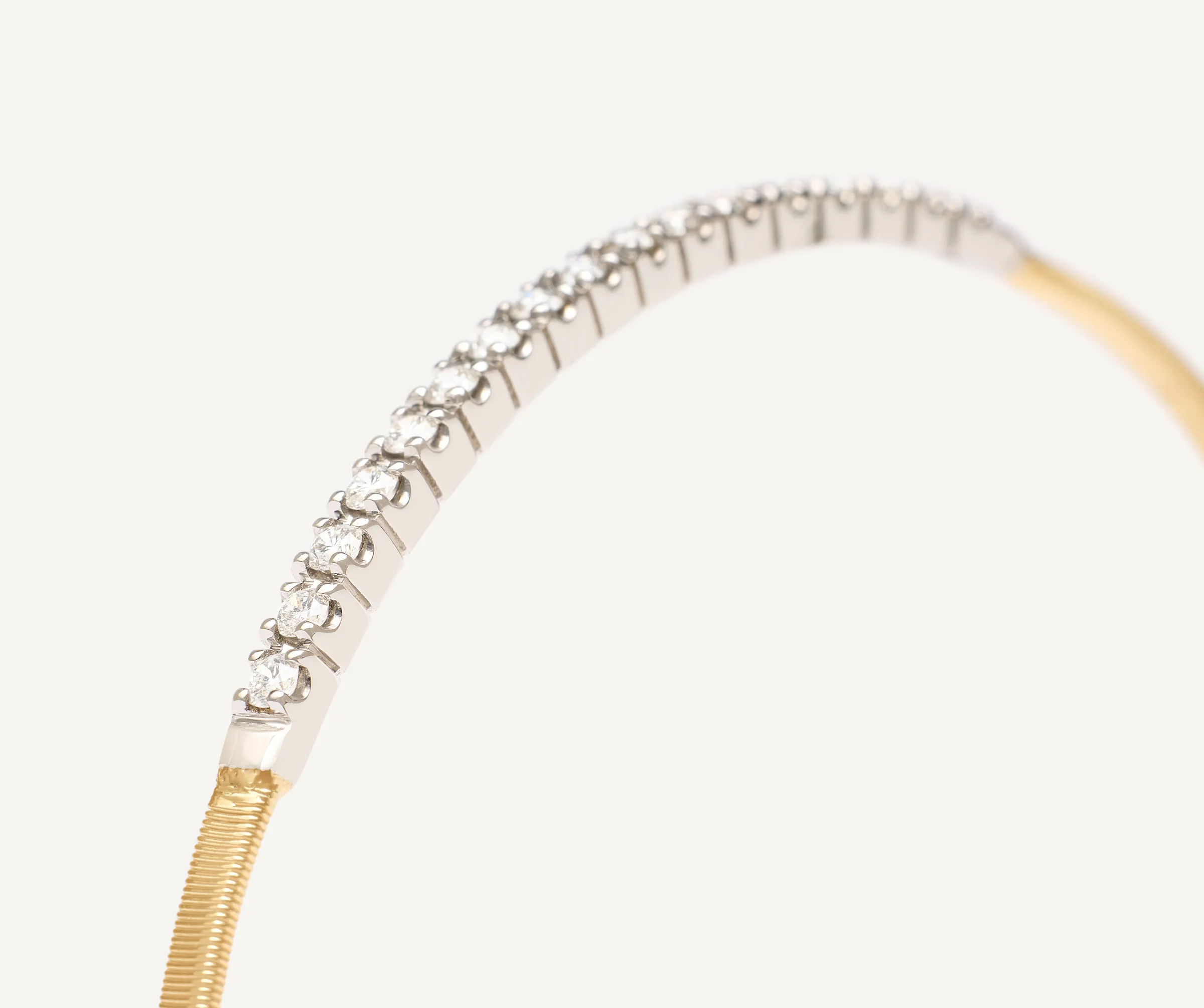 Bracelets-Marco Bicego 18K Yellow Gold Small Stackable Bracelet With Diamond Bar Yellowgold