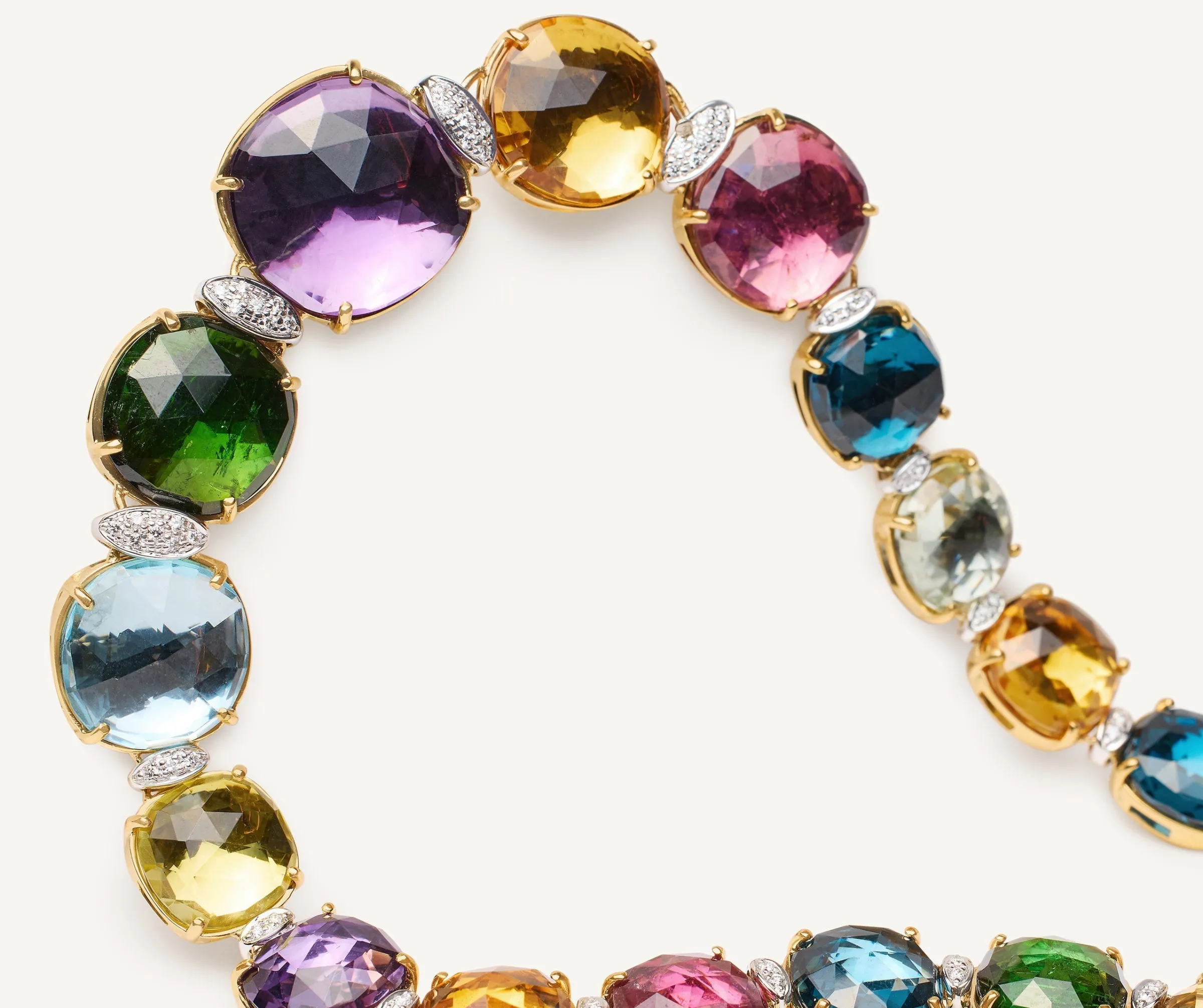 Necklaces-Marco Bicego 18K Yellow Gold Statement Gemstone Collar with Diamonds Yellowgold