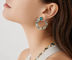 Earrings-Marco Bicego 18K Yellow Gold Statement Topaz Wrap Hoops Yellowgold