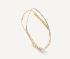 Bracelets-Marco Bicego 18K Yellow Gold 2-Strand Bangle With Diamonds Yellowgold