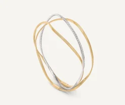 Bracelets-Marco Bicego 18K Yellow Gold 3-Strand Bangle With Diamonds Yellowgold