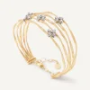 Bracelets-Marco Bicego 18K Yellow Gold 5-Strand Bangle with Floral Diamonds Yellowgold