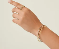 Bracelets-Marco Bicego 18K Yellow Gold 3-Strand Bangle With Diamonds Yellowgold