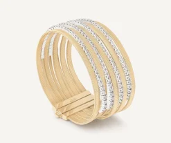 Bracelets-Marco Bicego 18K Yellow Gold 9-Strand Bracelet with Diamond Pavé Bands Yellowgold