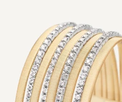 Bracelets-Marco Bicego 18K Yellow Gold 9-Strand Bracelet with Diamond Pavé Bands Yellowgold