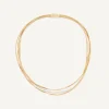 Necklaces-Marco Bicego 18K Yellow Gold 3-Strand Coil Necklace With Diamond Bar Yellowgold