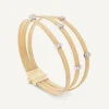 Bracelets-Marco Bicego 18K Yellow Gold 3-Strand Coil Bracelet With Diamonds Stations Yellowgold
