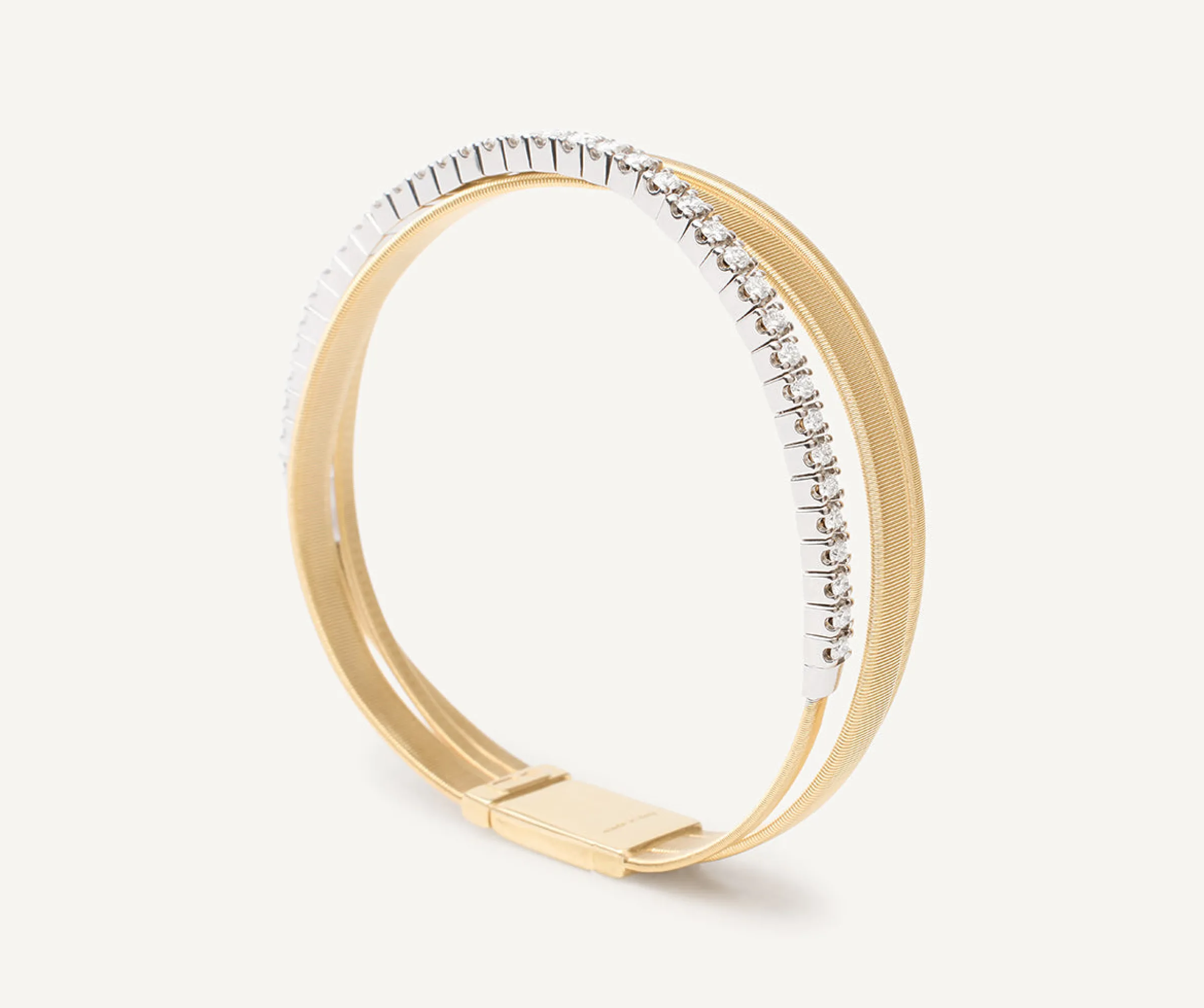 Bracelets-Marco Bicego 18K Yellow Gold 3-Strand Coil Bracelet With Diamonds Yellowgold