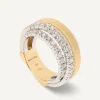 Rings-Marco Bicego 18K Yellow Gold 4-Strand Coil Ring With 3 Diamond Pavé Bands Yellowgold