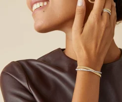 Bracelets-Marco Bicego 18K Yellow Gold 3-Strand Coil Bracelet With Diamonds Yellowgold