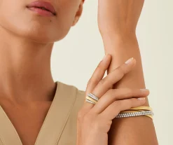 Rings-Marco Bicego 18K Yellow Gold 4-Strand Coil Ring With 3 Diamond Pavé Bands Yellowgold