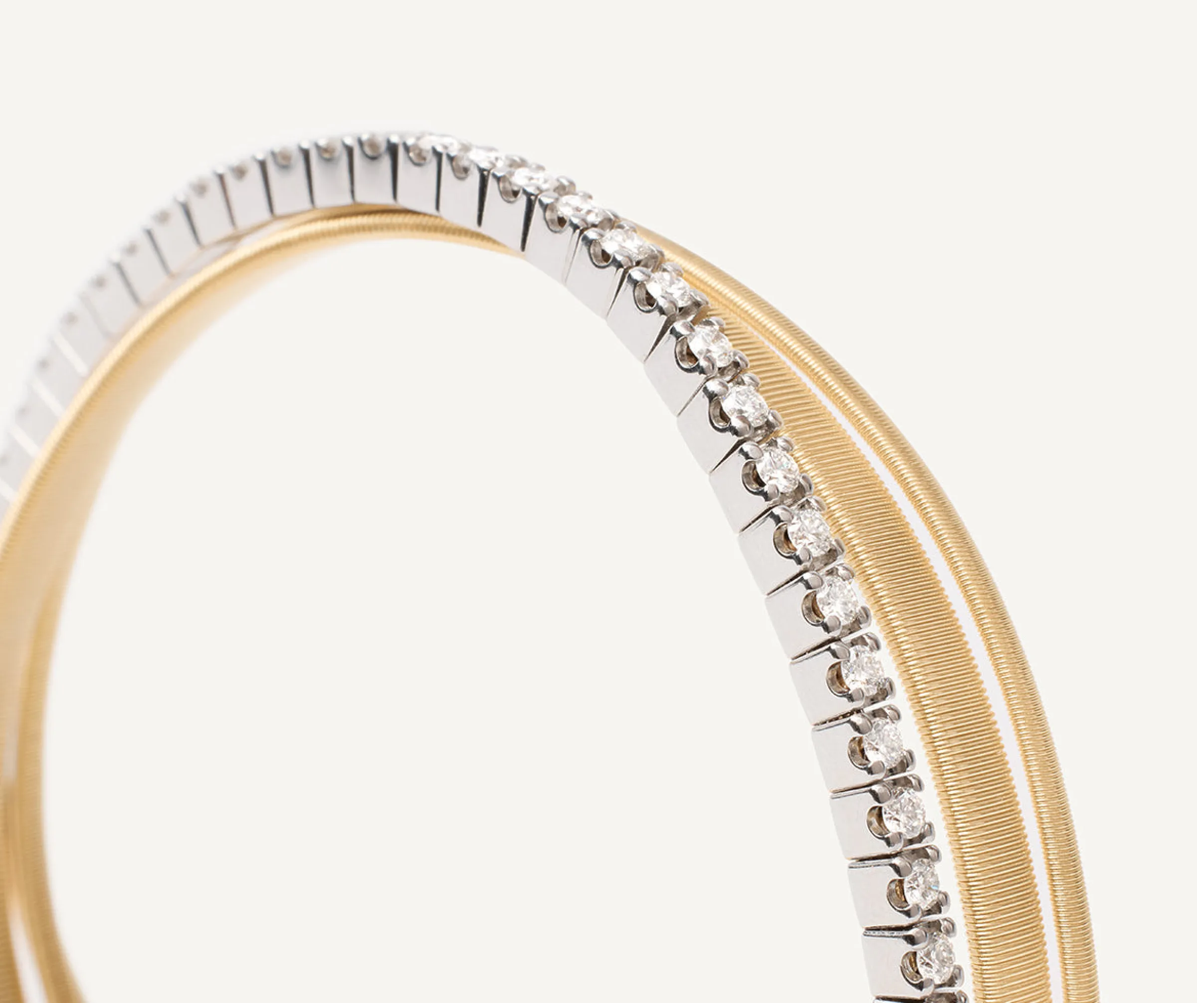 Bracelets-Marco Bicego 18K Yellow Gold 3-Strand Coil Bracelet With Diamonds Yellowgold