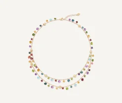 Necklaces-Marco Bicego 18K Yellow Gold 2-Strand Mixed Gemstone Necklace Yellowgold