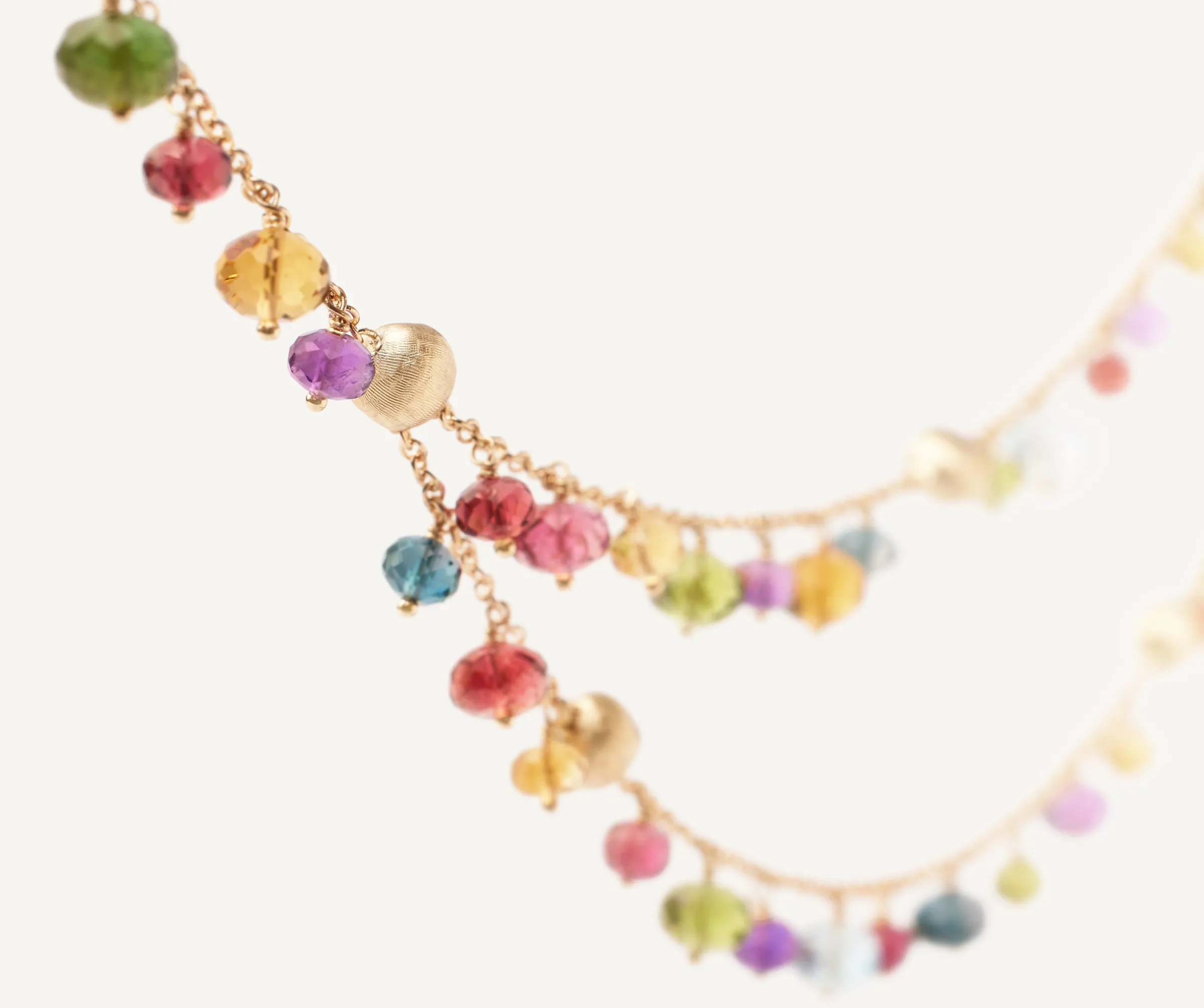 Necklaces-Marco Bicego 18K Yellow Gold 2-Strand Mixed Gemstone Necklace Yellowgold