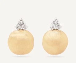 Earrings-Marco Bicego 18K Yellow Gold Stud Earrings With Diamonds Yellowgold
