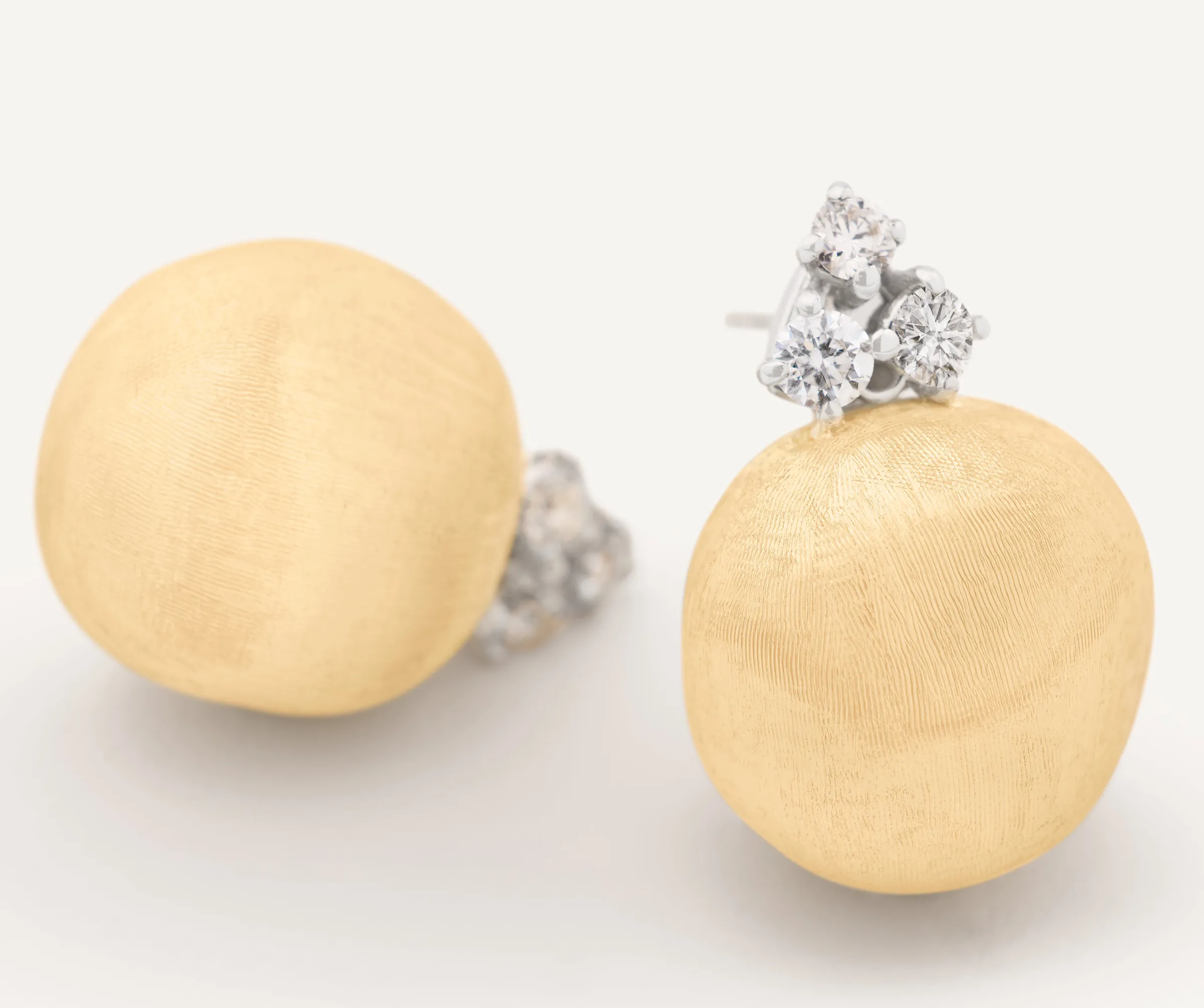Earrings-Marco Bicego 18K Yellow Gold Stud Earrings With Diamonds Yellowgold