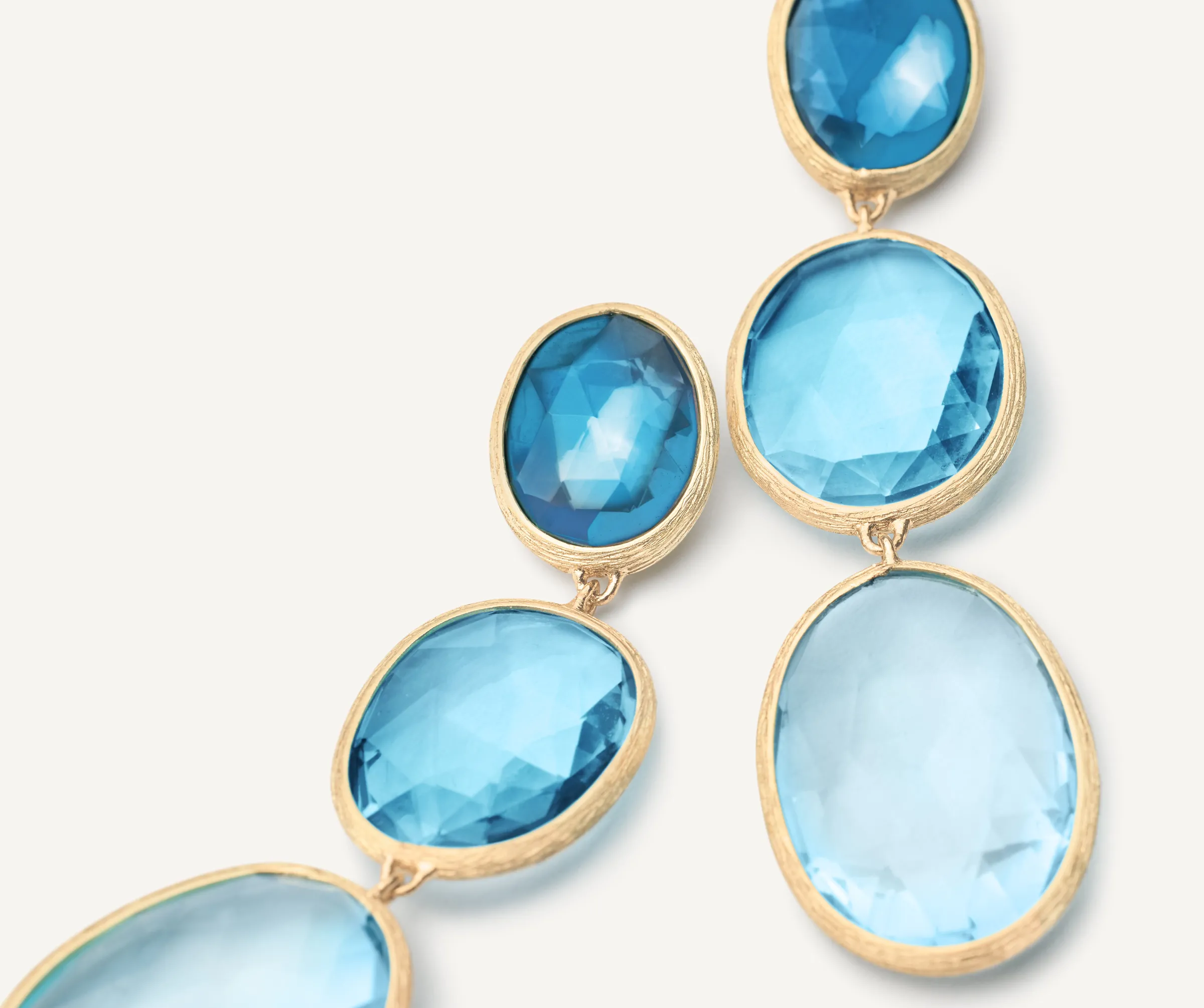 Earrings-Marco Bicego 18K Yellow Gold Three-Stone Mixed Topaz Earrings Yellowgold