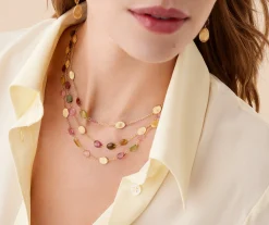 Necklaces-Marco Bicego 18K Yellow Gold Three-Strand Tourmaline Necklace Yellowgold