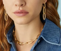 Earrings-Marco Bicego 18K Yellow Gold Triple Link Drop Earrings Yellowgold