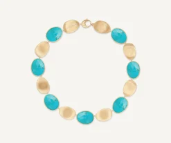Necklaces-Marco Bicego 18K Yellow Gold Turquoise Collar Yellowgold