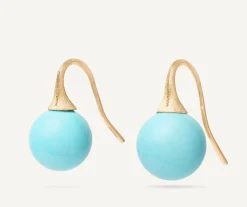 Earrings-Marco Bicego 18K Yellow Gold Turquoise Drop Earrings Yellowgold