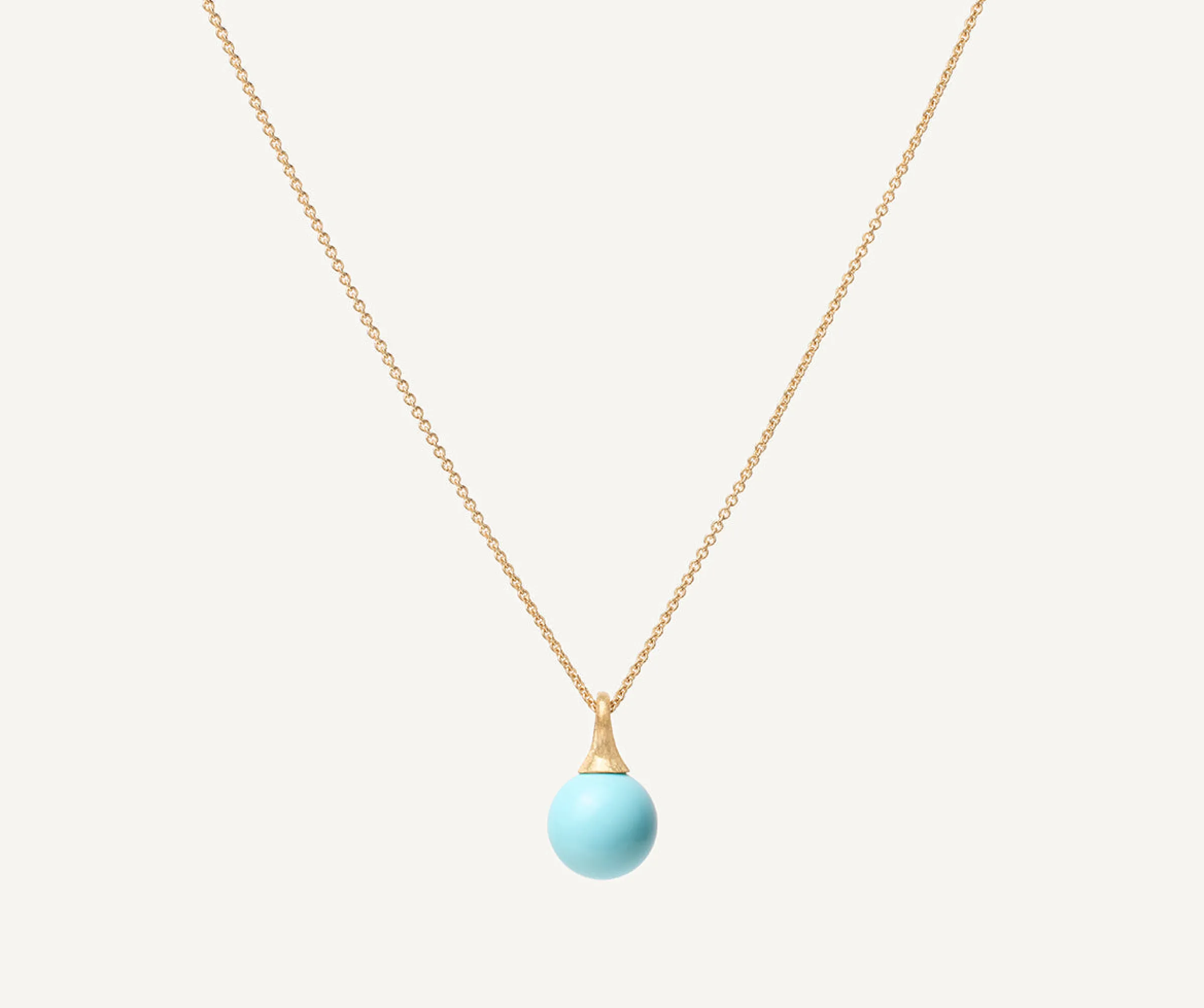 Pendants | Necklaces-Marco Bicego 18K Yellow Gold Turquoise Pendant Necklace Yellowgold