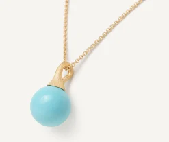Pendants | Necklaces-Marco Bicego 18K Yellow Gold Turquoise Pendant Necklace Yellowgold