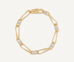 Bracelets-Marco Bicego 18K Yellow Gold Twisted Coil Link Bracelet With Diamonds Yellowgold
