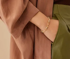 Bracelets-Marco Bicego 18K Yellow Gold Twisted Coil Link Bracelet With Diamonds Yellowgold