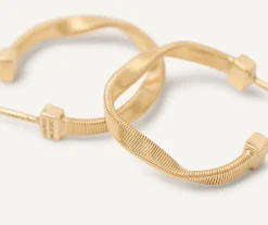 Earrings-Marco Bicego 18K Yellow Gold Twisted Huggie Hoops Yellowgold
