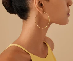 Earrings-Marco Bicego 18K Yellow Gold Twisted Large Hoops Yellowgold
