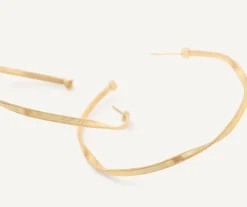 Earrings-Marco Bicego 18K Yellow Gold Twisted Large Hoops Yellowgold