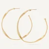 Earrings-Marco Bicego 18K Yellow Gold Twisted Medium Hoops Yellowgold